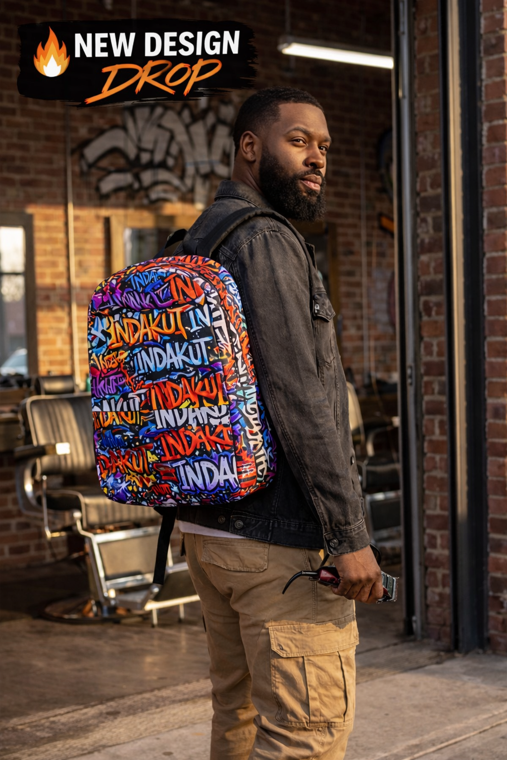 Indakut EVERYWHERE Graffiti Print Backpack