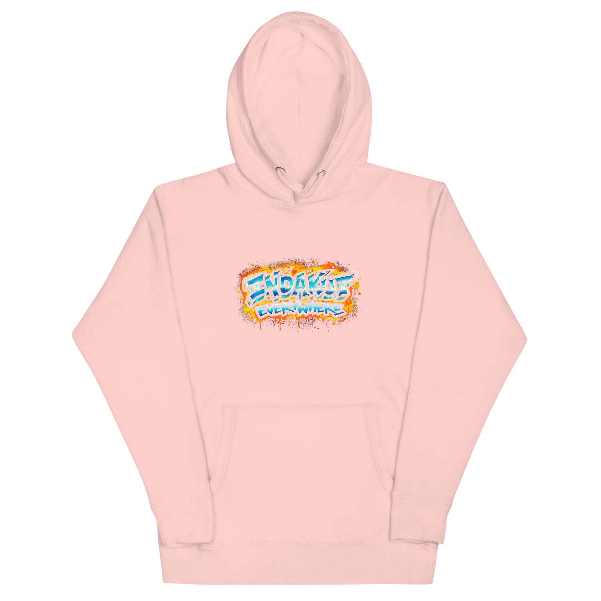 Indakut Everywhere signature hoodie in Light Pink with graffiti logo for streetwear style